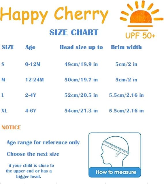 Passer for 1-2 år gamle - Happy Cherry - Solhatt for barn sommer