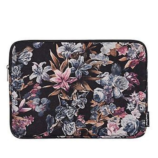 Laptopveske med blomstermønster 14'' | Svart | 371 X 265 X 23 Mm