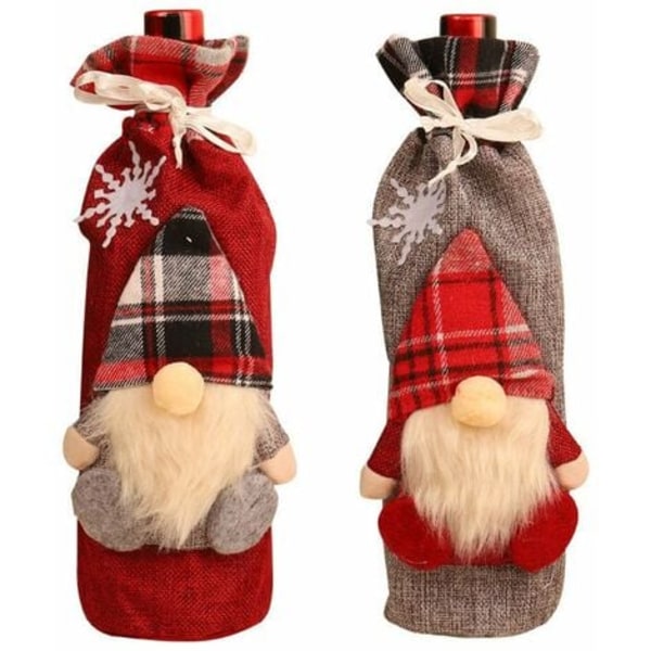 2 stk Julegenser Vinflaskesett Den nyeste Santa Design Vin-flaskegenser Vin-flaske Dress Set Julefest