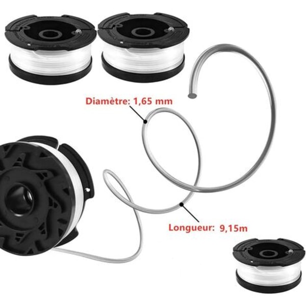 Trimmer Line Spool for Black and Decker Trimmers, 8 Trimmer Line Spool med 2 Spool Cover og 2 Spring, A6481 A6485 Spoo