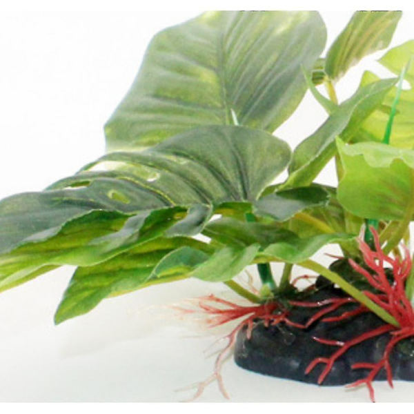 Konstgjord Grön Grön Grön Plast Akvarium Lotus Lotus Lotus Växt, Stor 31cm