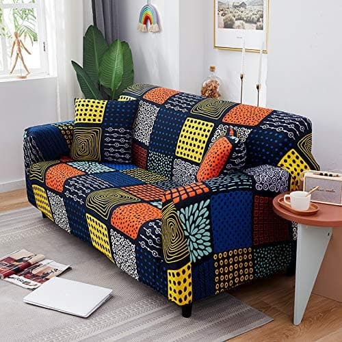 Tryckt sofföverdrag stretch sofföverdrag sofföverdrag för 2-sits soffa och loveseat med två gratis örngott Bragg (2-sits/Loveseat)