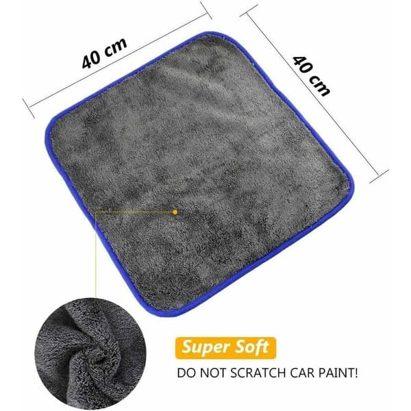 8MM Dobbeltsidig Korallfleece Bilklut Grå 40*40cm Mikrofiber 80/20 Polyester Nylon Kantdesign