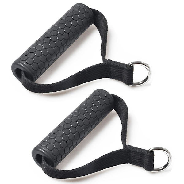 2 stk. Sekskantede Gummistang-Tilbehør for Kabelmaskiner, Motstandsbandhåndtak, Håndtak for Hjemmetrening, Treningsstudio, Treningsmaskintilbehør