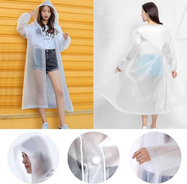 Regnponcho 2-pack Återanvändbar Vattentät Poncho Lättviktig