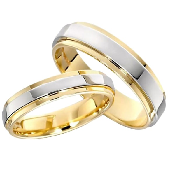 Fashion Lover Par Kvinder Titanium Stål Forlovelsesring Bryllupsring Bånd Smykker US 9 Womens