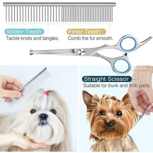 Hundtrimningssaxset Professionella Säkerhetssaxar Rosa Kam