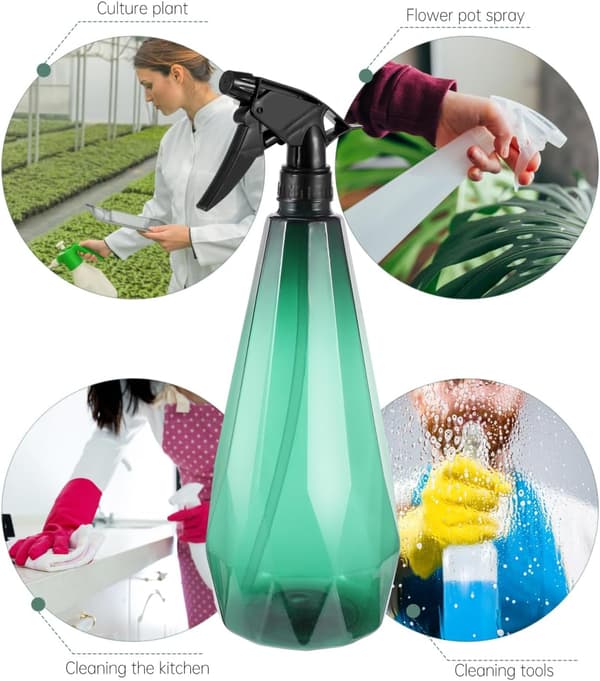2-delade 600 ml vattensprayflaskor för växter, tomma vattensprayflaskor, trädgårdsspruta i plast