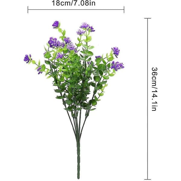 4 stk Kunstige Eucalyptus Blomsterbukett Planter Grønt, UV-resistent Falsk Eucalyptus