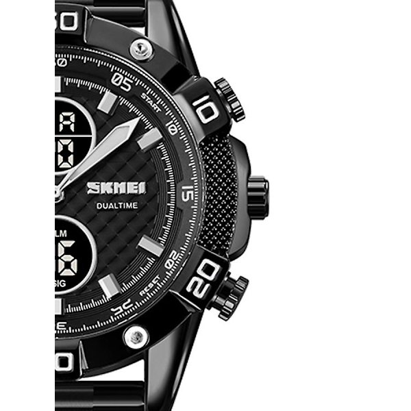 Mænds Mode Sports Quartz Dobbelt Display Digital Vandafvisende Ur 1838
