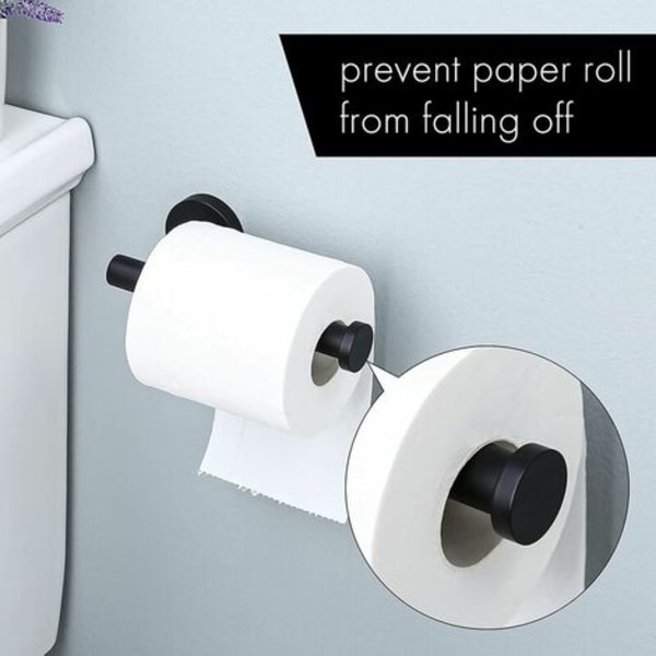 Seinälle kiinnitettävä WC-paperiteline SUS304 ruostumattomasta teräksestä valmistettu WC-paperirullateline kiillotettu viimeistely, musta - musta