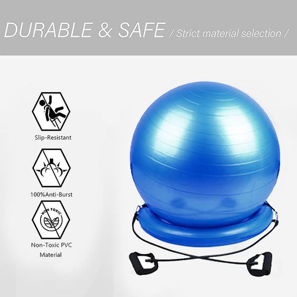 Yogaballring, kun ballbase, passer til yogaballer - for kontor, treningsstudio og stol Blue