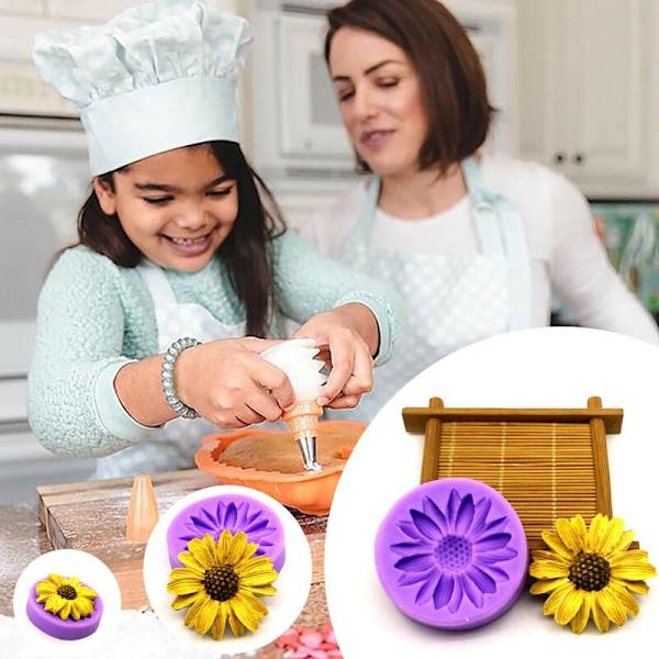 Solsikke Solsikke Sjokolade Silikonform Kakedekorasjonsform Fondantform