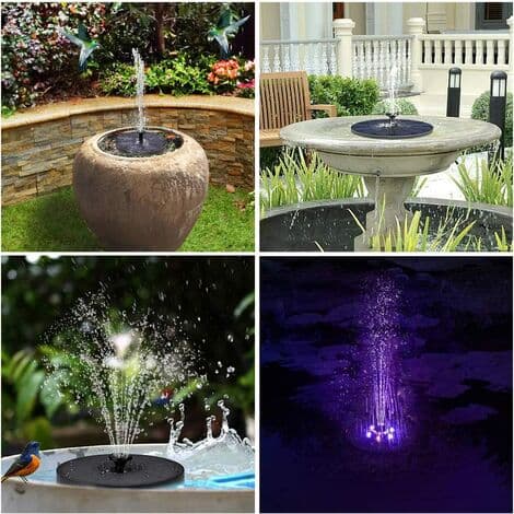3W Solar Springvand Solcelledrevet Damppumpe med LED-lys til Havnedam eller Springvand
