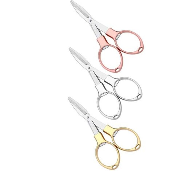 Bärbara Säkerhetsaxar i Rostfritt Stål, Glasformade Mini-Saxar med 3 Färger för Hem, Kontor och Resor 10cm 3P