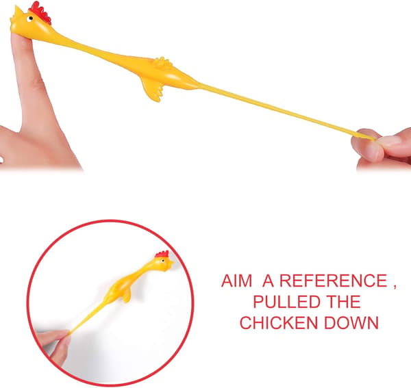 Set med 16 Slingshot-prydnader Gummikyckling Flick Chicken