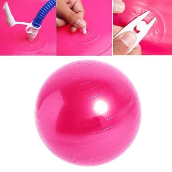 Balansboll, Yogaboll med Pump Pink 75Cm