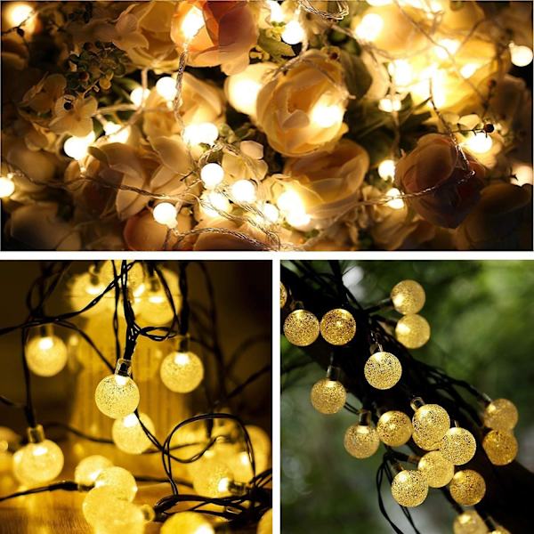 6,5 m aurinkokennovalosarja, 30 LED-lamppua, 8 valaistustilaa, IP65 vedenpitävä 2 V 100 mA aurinkopaneelilla, ulko-/sisäkoristeluun, joulukuuseen, Pa