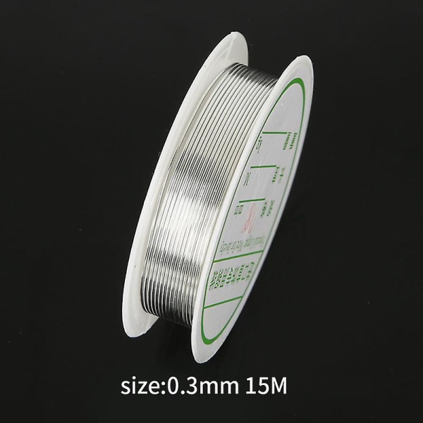 0,2-1 mm kobbertråd smykker tråd til armbånd Halskæder Farverige perler tråde smykke snore Silver 0 3mm 15M