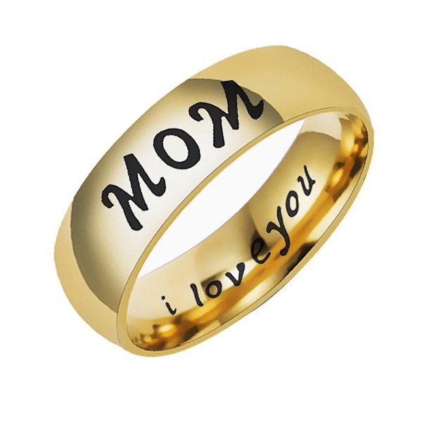 Mode-Ring med Bogstaver til Mor Far Datter Søn i Rustfrit Stål til Familiemedlemmer Mom US 7