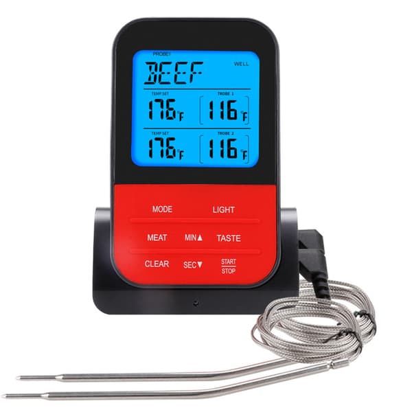 Trådløs vanntett BBQ-termometer, digitalt kjøtt- og steketermometer,