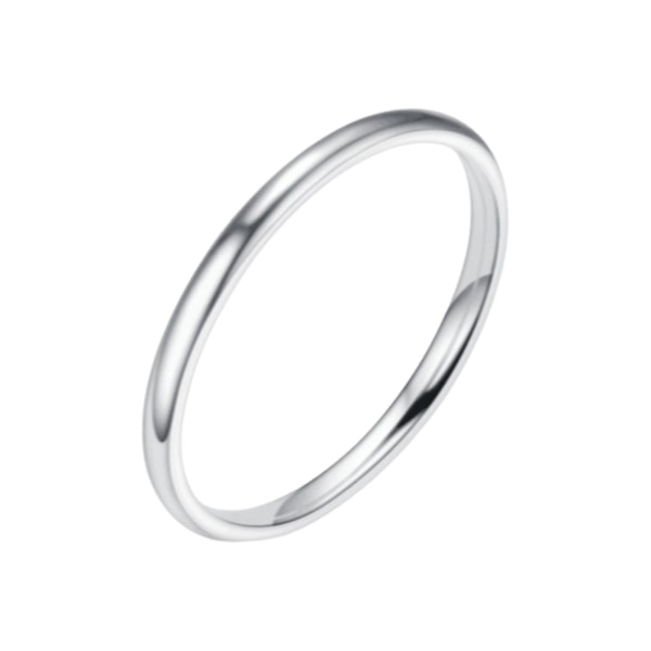 Fingerring Elegant glatt overflate minimalistisk enkel stil tynn stablering til bursdag Silver US 10
