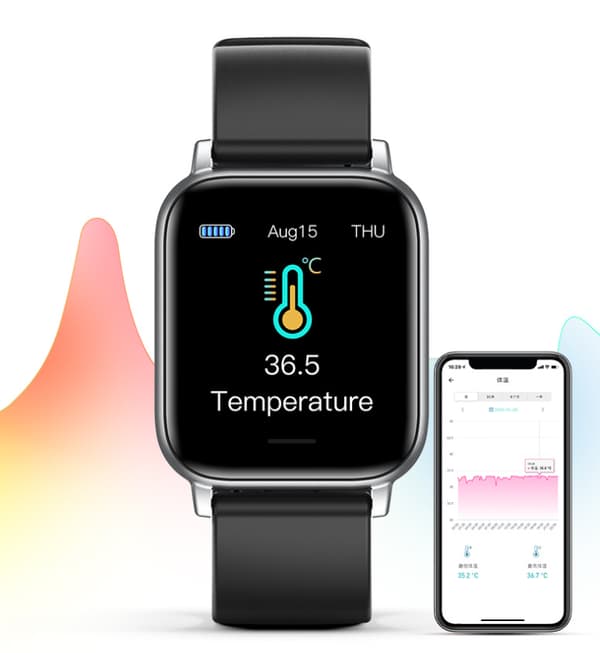 Smartwatch, pulsmåler, søvnfitness, termometer, skridttæller, Bluetooth-ur (lilla)