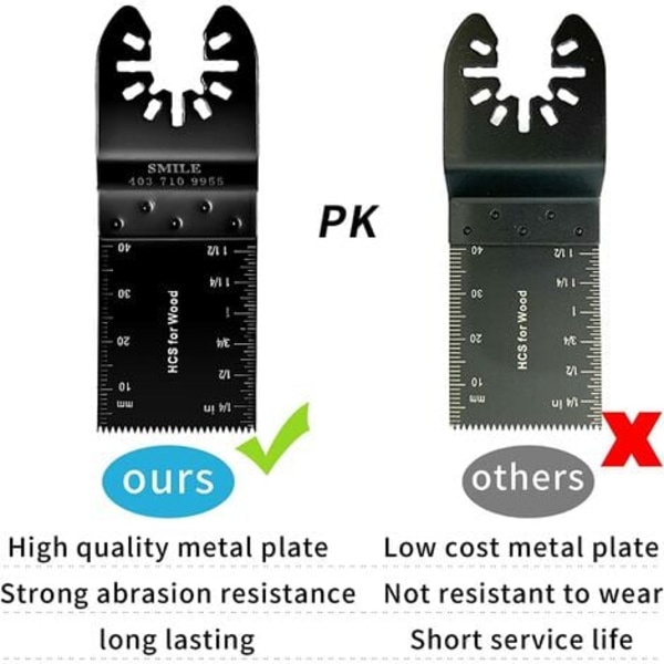 10 stk oscillerende sagblad, 34 mm sagblad tilbehørssæt
