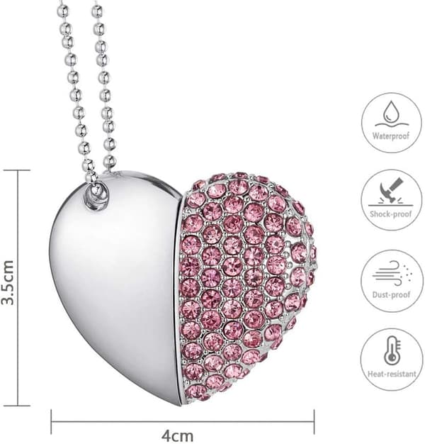 Hjerteformet U-disk (8GB pink diamant hjerte)
