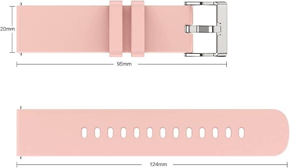 2 stk. (Rosa+Blå) 20 mm erstatningsrem for smartklokke