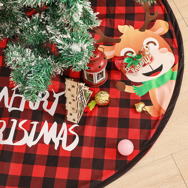 Jul Dekorativ Rutig Granmatta Gammal Älg Julgran
