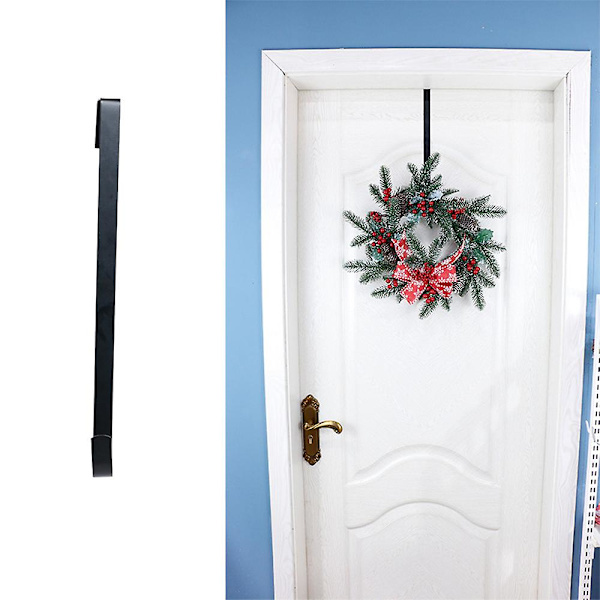 Kranshängare för ytterdörr, metall, över dörren, enkel krok 28cm black