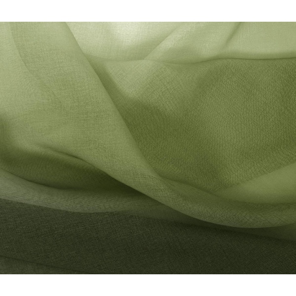 Gardiner med gradert gjennomsiktig mønster og transparent dekor (olivengrønn, 132*214cm, med hull)