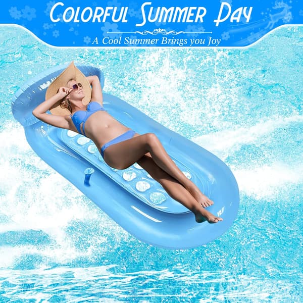 Oppustelig Pool Float Lounger, Pool Raft Lounger Float med