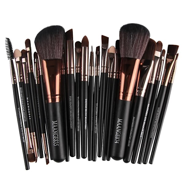 Sminkborstar Professionell Sminkset 22 Stycken Foundation Blanding Rouge Eyeliner Ansiktspulver Borstar Skugga Skugga