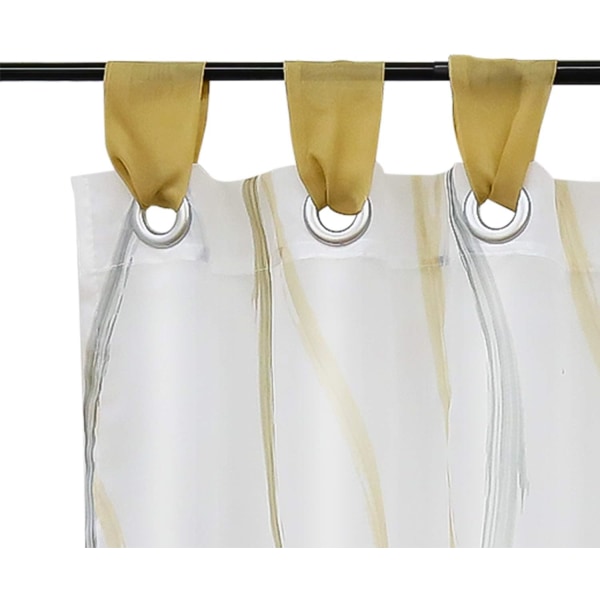 Discgardin i transparent voile Bistrogardin med vågmönsterspännen (H/B 60/90 cm, sandfärg),