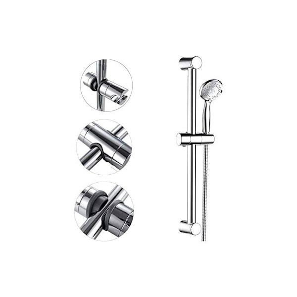 Udskiftelig håndholdt bruserholder, bruserhovedholder, 20-25MM diameter justerbar, krom ABS (sølv)