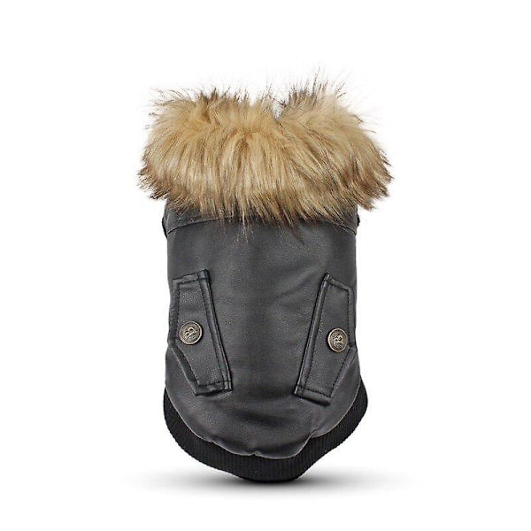 Hundkläder Brittisk Hund Läderjacka (Svart Xl)