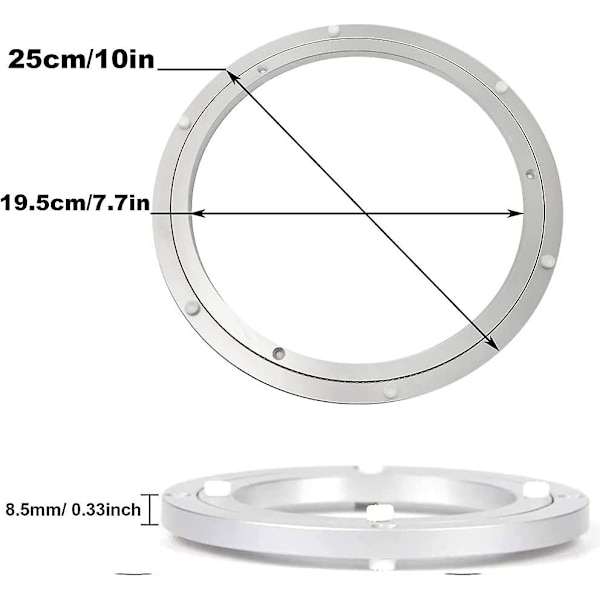 Lazy Susan, Bord Lazy Susan, Heavy Duty Lazy Susan, Nem At Installere Anti-Slip Gummifødder, Til Køkken, Stue (10 Tommer)