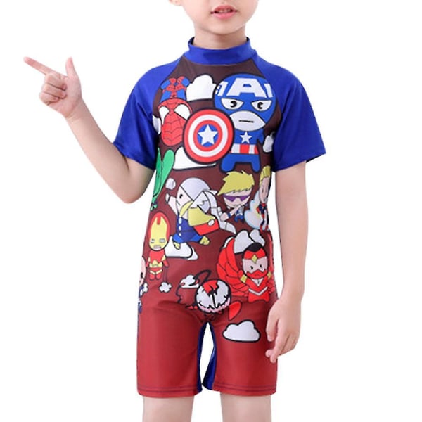 barn Pojkar 3d Baddräkt The Avengers Superhjälte Endelad Jumpsuit Badkläder The Avengers 4-6 Years