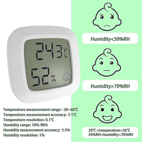 Mini Indendørs Magnetisk Termometer LCD Digital Temperatur Luftfugtighedssensor Termometer Hjem Værelse Hygrometer Måler Vejrstation 1 Pc Ordinary