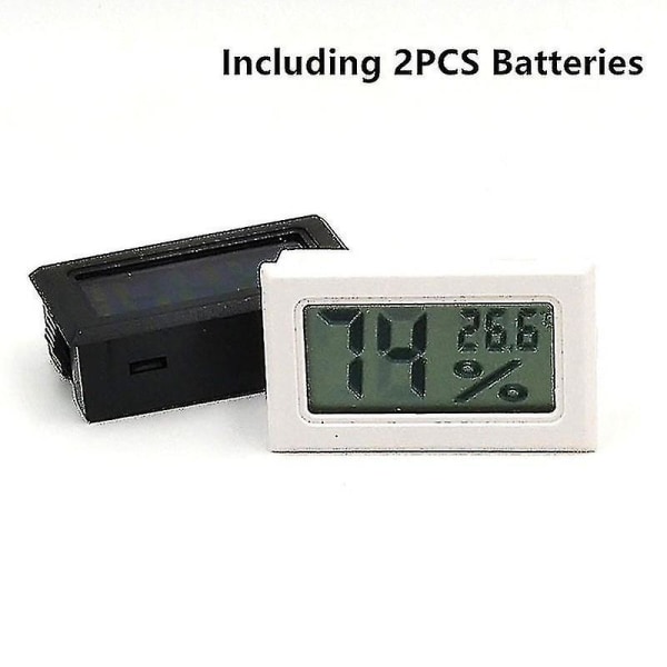 Mini termometer Hygrometer Digital termometer LCD indendørs praktisk temperatursensor fugtighedsmåler til vejrstation 1PC Black