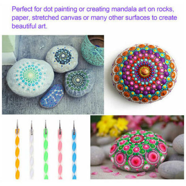 20 stykker Mandala Dotting Tools DIY Maling Stenciler Ball Palett Pensler Multifunksjonell Embossing Dot Kit for Canvas Ro