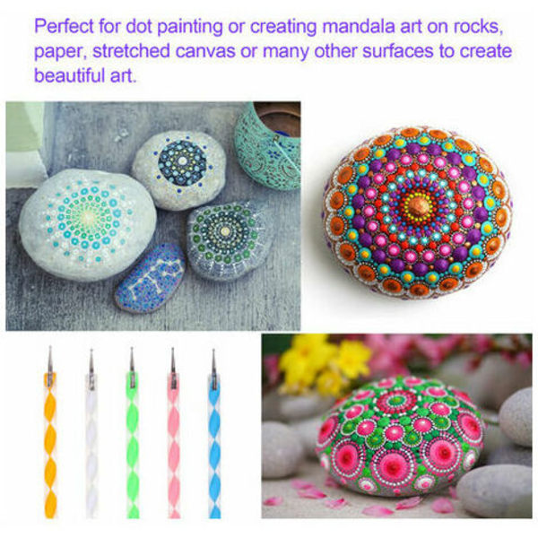 20 stykker Mandala Dotting Værktøjer DIY Maleri Stencils Kugle Palet Pensler Multifunktion Embossing Dot Kit til Lærred Ro