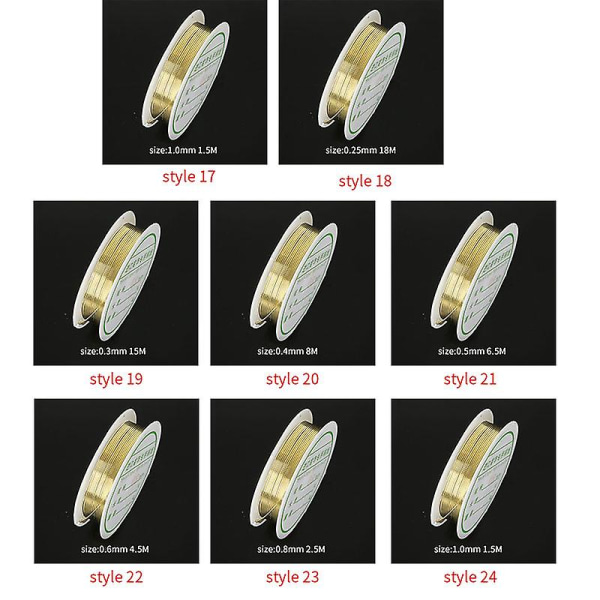 0,2-1 mm koppartråd smycken tråd för armband Halsband Färgglada pärlor trådar smycken sladdar Gold 0 4mm 8M