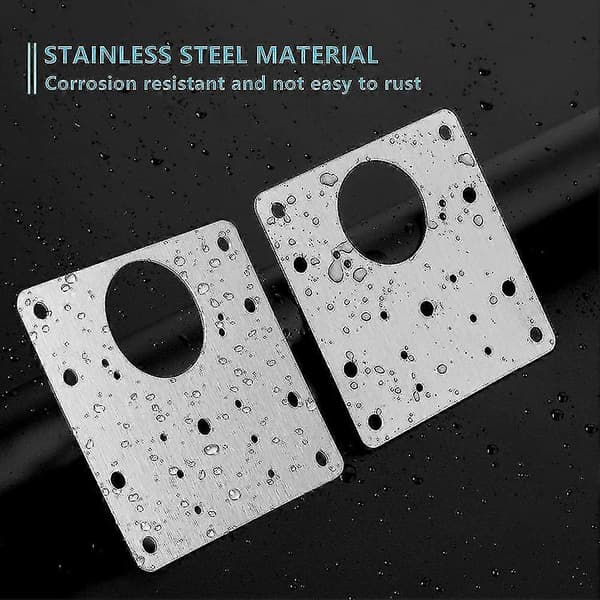 Reparationssæt til skabshængsler - 10 stk. flade fastgørelsesbeslag sølv