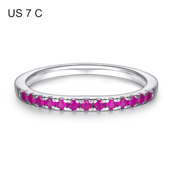 Elegant Damring i Modern Stil, Silver Effekt, Snygg Smycke för Kvinnor Platinum US 7 C