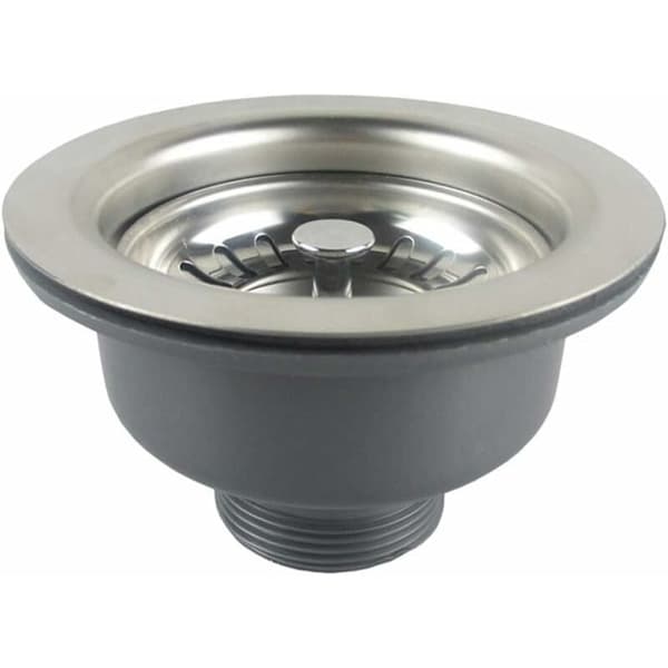 Vaskafløb uden overløb rustfrit stål kurv ø 110 mm 1½\", Rustfrit stål + ABS, Afløb + Kurv