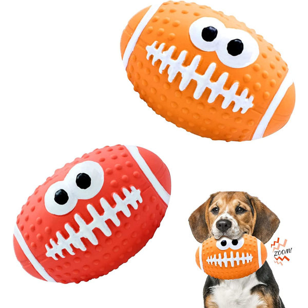 Dog Squeak Ball, Baseball, Rugbyleksaker, Interaktiva Latexleksaker, Mjuka Gummi Ljudleksaker, Tuggleksaker för små, medelstora och stora hundar