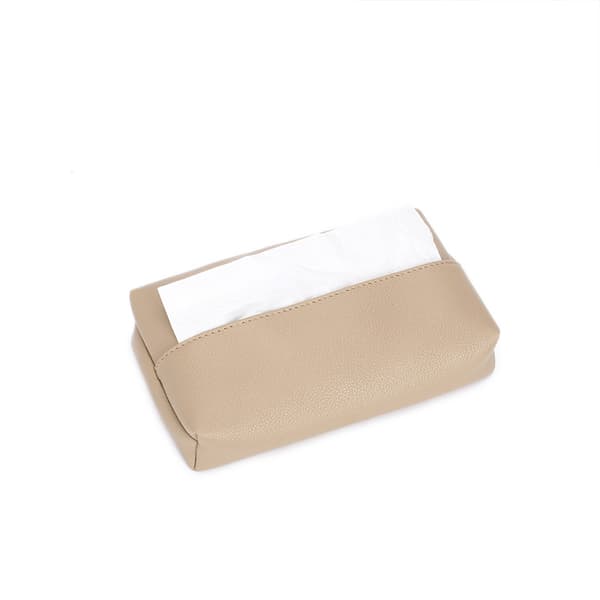 Kreativ beige läder vävnadslåda,
